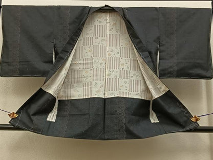 平和屋着物●本場大島紬　アンサンブル　麻の葉文様　証紙付き　正絹　逸品　BAAY3958hj