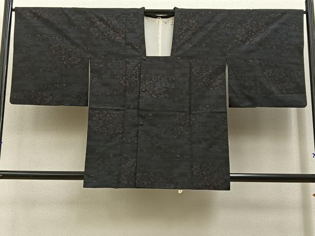 平和屋着物●本場大島紬　アンサンブル　エ霞花唐草文　正絹　逸品　BAAY3960hj