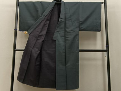 平和屋着物■男性　お召　千歳茶色　正絹　逸品　BAAY3962hj