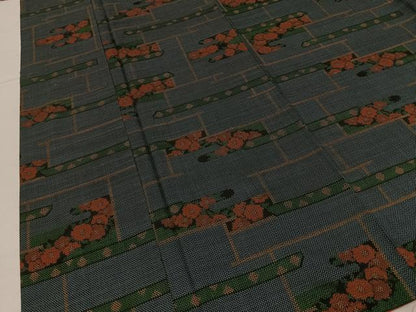 平和屋着物●本場大島紬　7マルキ　エ霞花文　正絹　逸品　BAAY3963hj