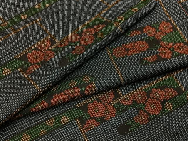 平和屋着物●本場大島紬　7マルキ　エ霞花文　正絹　逸品　BAAY3963hj