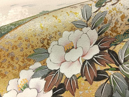 平和屋着物■訪問着　作家物　手描き　風景花文　暈し染め　金銀彩　正絹　逸品　BAAY3964hj