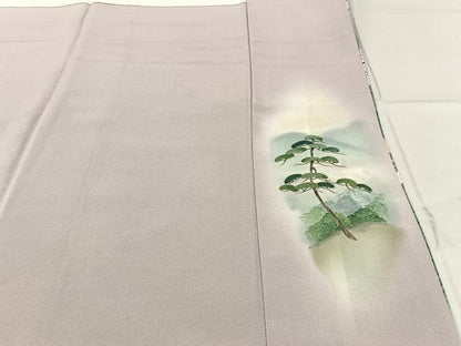 平和屋着物■訪問着　作家物　手描き　風景花文　暈し染め　金銀彩　正絹　逸品　BAAY3964hj