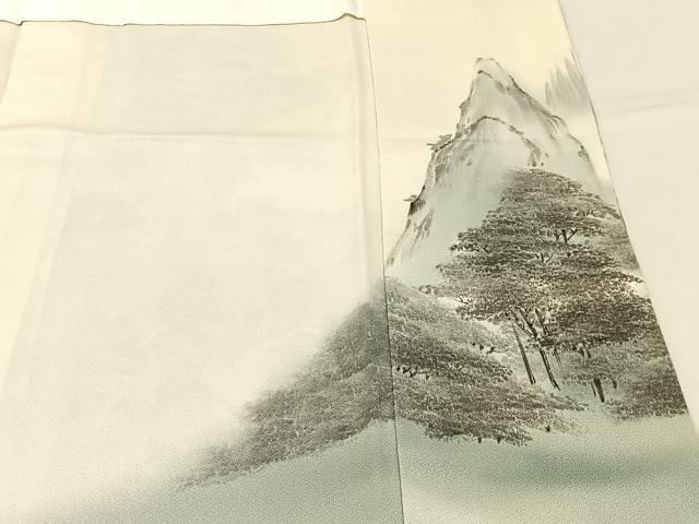 平和屋着物●日本画家　濡れ描き友禅作家　高橋峰陵　訪問着　手描き　風景文　暈し染め　正絹　逸品　BAAY3968hj