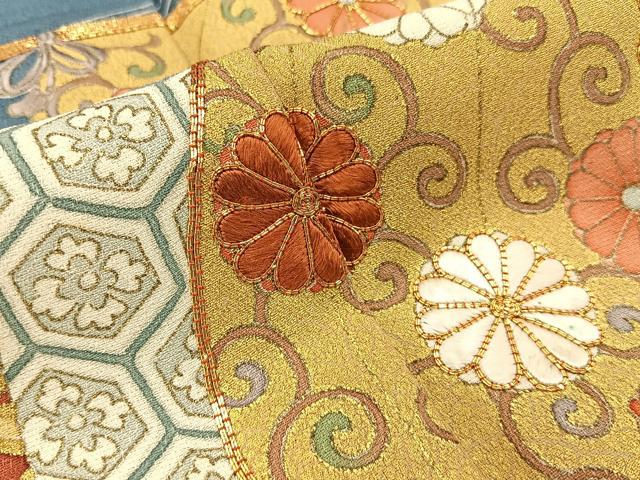 平和屋着物●訪問着　駒刺繍　飛鶴浜松文　帆掛け船　暈し染め　金彩　正絹　逸品　BAAY3970hj