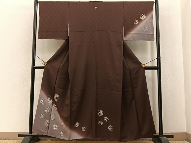 平和屋着物●訪問着　花丸文　暈し染め　金彩　正絹　逸品　BAAY3971hj
