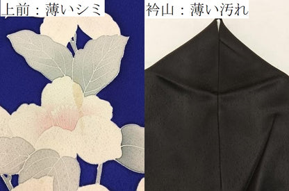 平和屋着物■訪問着　刺繍　草花文　暈し染め　黒地　ロング丈　正絹　逸品　BAAY3972hj