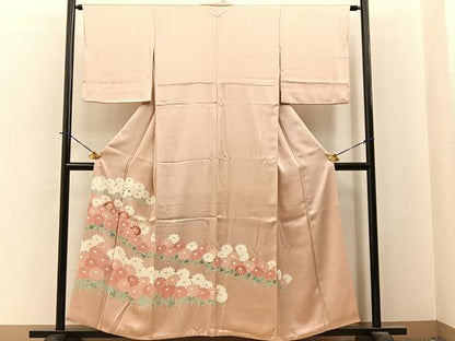 平和屋着物■豪華色留袖　刺繍　菊　正絹　逸品　BAAY3973hj