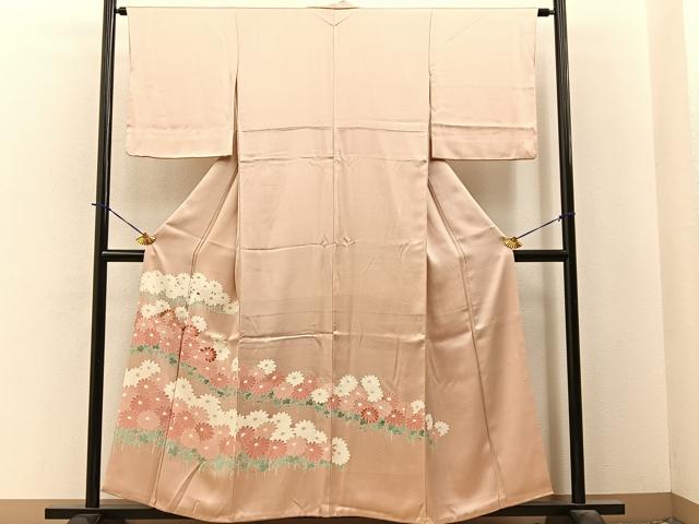 平和屋着物■豪華色留袖　刺繍　菊　正絹　逸品　BAAY3973hj
