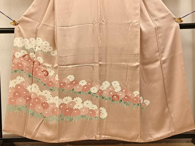 平和屋着物■豪華色留袖　刺繍　菊　正絹　逸品　BAAY3973hj