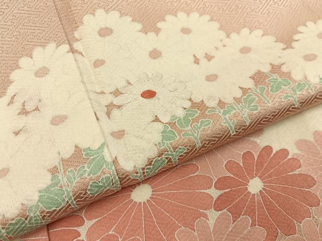 平和屋着物■豪華色留袖　刺繍　菊　正絹　逸品　BAAY3973hj