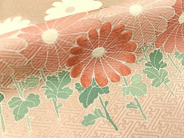 平和屋着物■豪華色留袖　刺繍　菊　正絹　逸品　BAAY3973hj