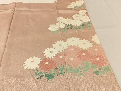 平和屋着物■豪華色留袖　刺繍　菊　正絹　逸品　BAAY3973hj