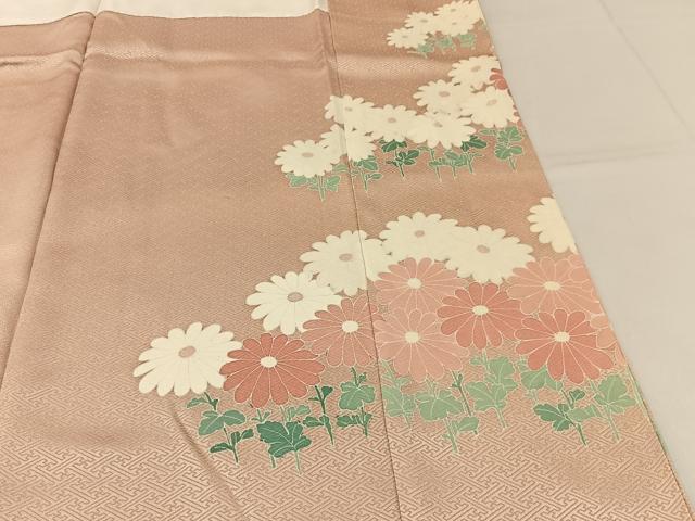平和屋着物■豪華色留袖　刺繍　菊　正絹　逸品　BAAY3973hj