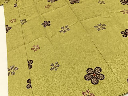 平和屋着物●長襦袢　袷　鹿の子梅文　半衿刺繍　正絹　逸品　未使用　BAAY3975hj