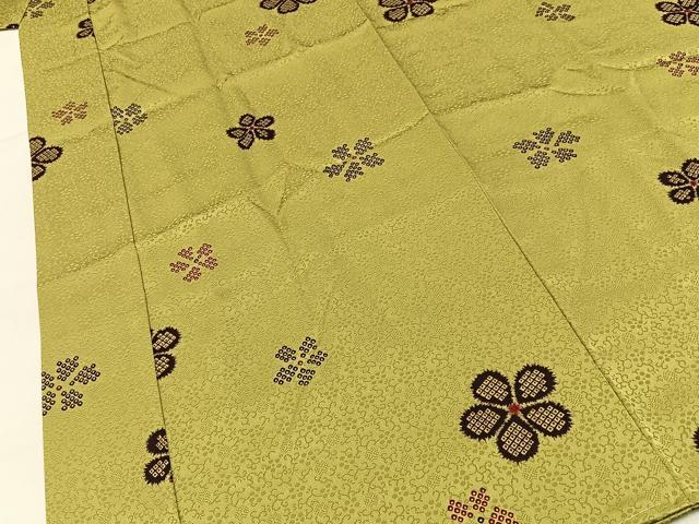平和屋着物●長襦袢　袷　鹿の子梅文　半衿刺繍　正絹　逸品　未使用　BAAY3975hj