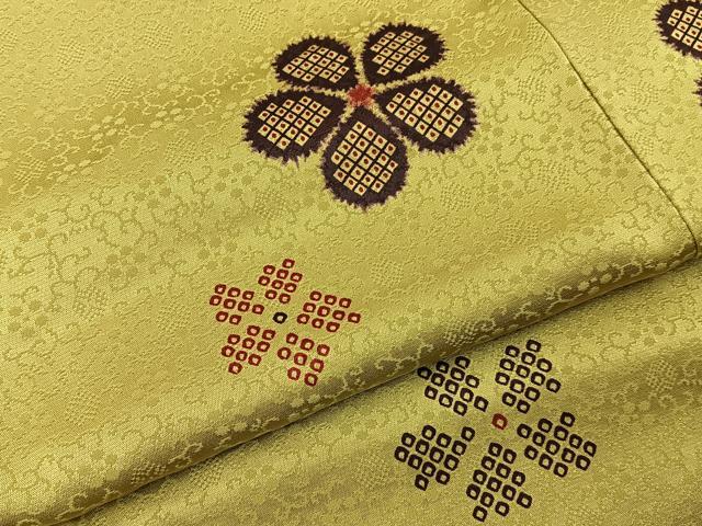 平和屋着物●長襦袢　袷　鹿の子梅文　半衿刺繍　正絹　逸品　未使用　BAAY3975hj