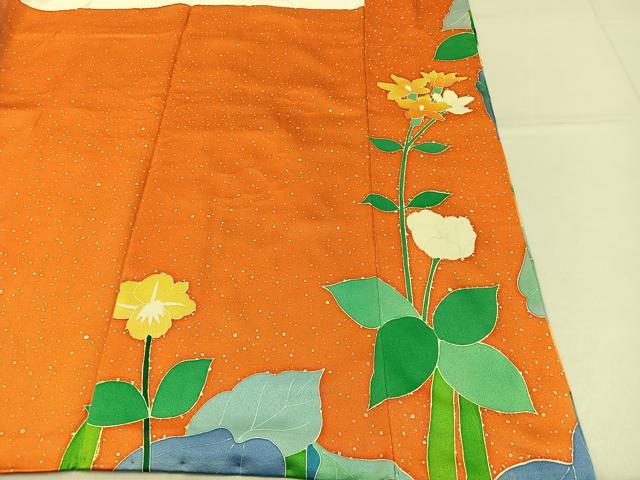 平和屋着物■豪華振袖　駒刺繍　草花文　暈し染め　金彩　正絹　逸品　BAAY3976hj