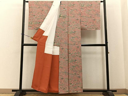 平和屋着物■上質な小紋　御所解文　正絹　逸品　BAAY3978hj