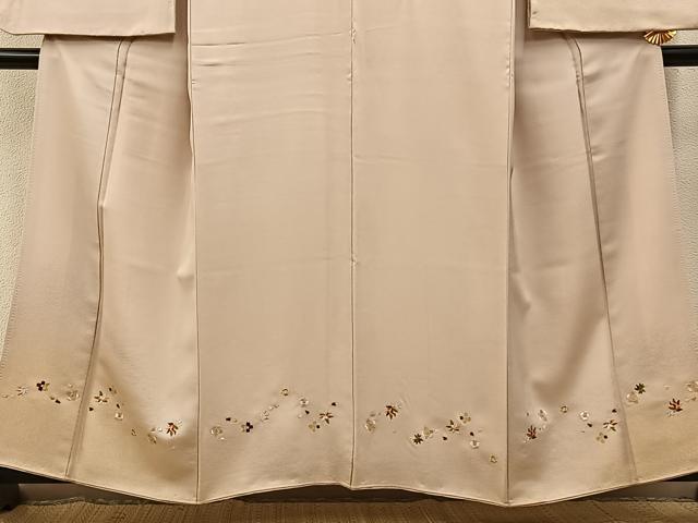 平和屋着物●小振袖　二尺袖　総刺繍　桜楓文　金糸　金通し地　正絹　逸品　BAAY3982hj