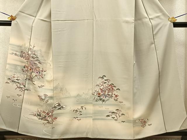 平和屋着物■訪問着　松竹梅　御所車花文　暈し染め　金銀彩　正絹　逸品　BAAY3985hj