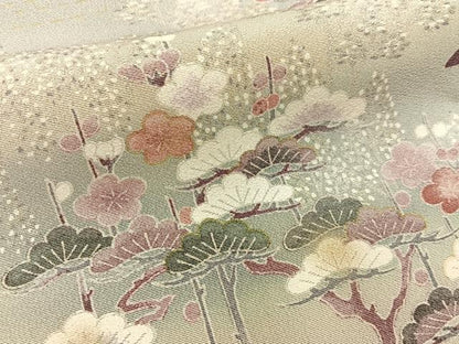 平和屋着物■訪問着　松竹梅　御所車花文　暈し染め　金銀彩　正絹　逸品　BAAY3985hj