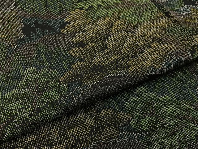 平和屋着物■上質な紬　樹林風景文　正絹　逸品　BAAY3987hj