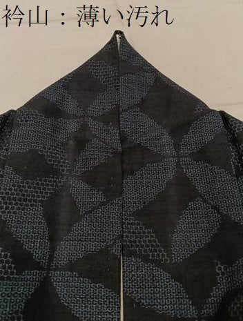 平和屋着物■結城紬　80亀甲　変わり七宝文様　ゑり正扱い　正絹　逸品　BAAY3988hj