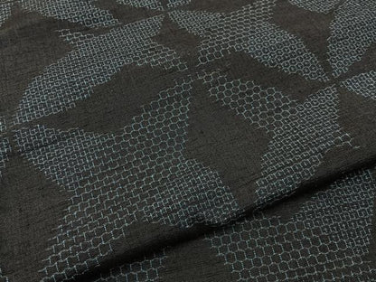 平和屋着物■結城紬　80亀甲　変わり七宝文様　ゑり正扱い　正絹　逸品　BAAY3988hj