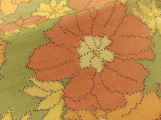 平和屋着物■上質な紬　花尽くし　正絹　逸品　BAAY3989hj