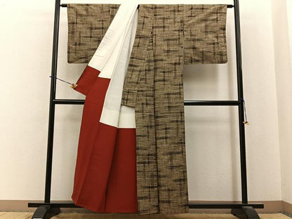 平和屋着物■上質な紬　吉祥文　正絹　逸品　BAAY3990hj