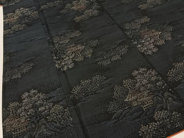 平和屋着物■本場大島紬　風景文　正絹　逸品　BAAY3991hj