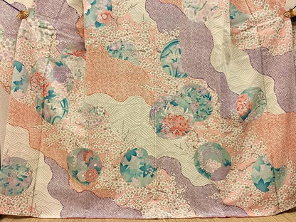 平和屋着物■豪華振袖　駒刺繍　道長花丸文　銀彩　正絹　逸品　未使用　BAAY3995hj
