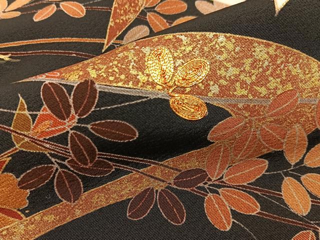 平和屋着物■豪華黒留袖　駒刺繍　飛鶴正倉院花文　金彩　正絹　逸品　BAAY3996hj