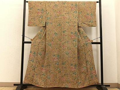 平和屋着物■上質な小紋　鳳凰更紗花文　正絹　逸品　BAAY4000hj