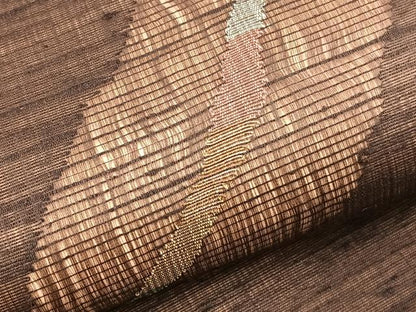 平和屋着物＊夏物　九寸名古屋帯　幾何学文様　金糸　正絹　逸品　BAAY4002hv