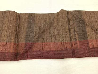 平和屋着物＊夏物　九寸名古屋帯　幾何学文様　金糸　正絹　逸品　BAAY4002hv