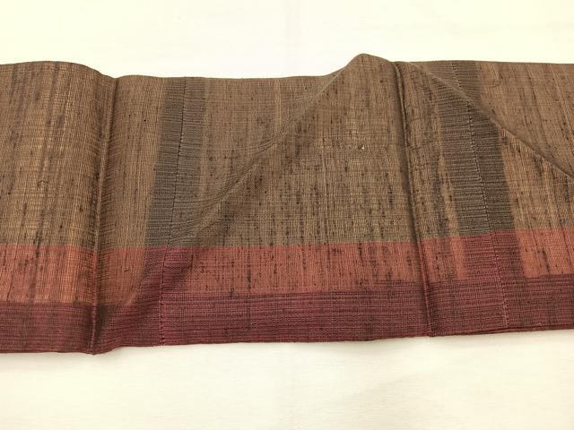 平和屋着物＊夏物　九寸名古屋帯　幾何学文様　金糸　正絹　逸品　BAAY4002hv