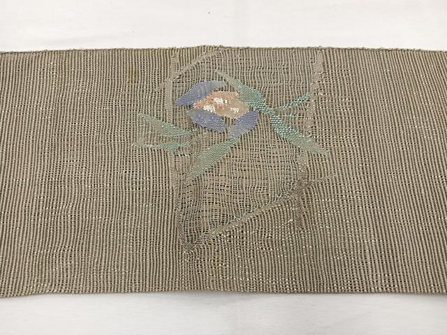 平和屋着物＊夏物　八寸名古屋帯　すくい織　枝花文　正絹　逸品　BAAY4003hv