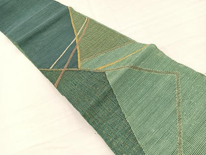 平和屋着物＊夏物　八寸名古屋帯　幾何学文様　金銀糸　正絹　逸品　BAAY4007hv