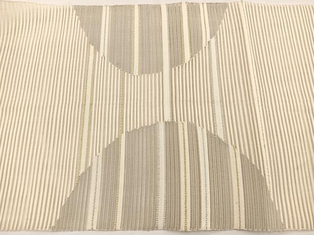 平和屋着物＊夏物　八寸名古屋帯　絽綴れ　横段文　金銀糸　正絹　逸品　BAAY4011hv