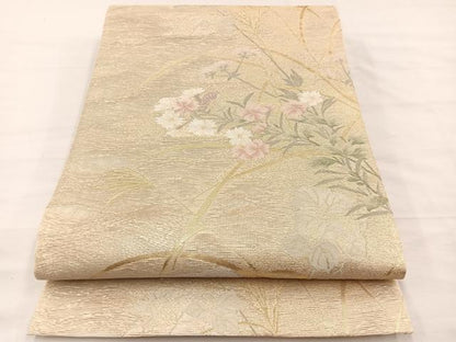 平和屋着物＊夏物　六通柄袋帯　野草の詩　金糸　正絹　逸品　未使用　BAAY4012hv