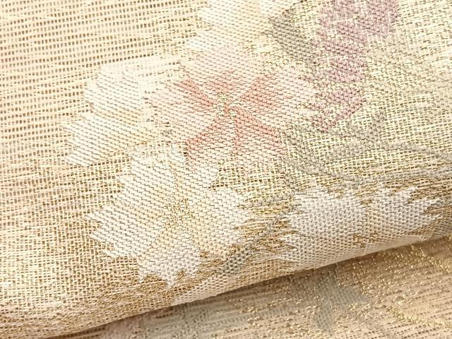 平和屋着物＊夏物　六通柄袋帯　野草の詩　金糸　正絹　逸品　未使用　BAAY4012hv
