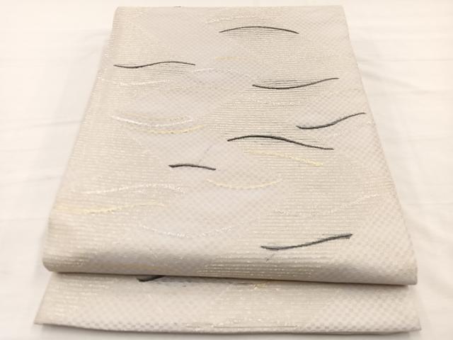 平和屋着物＊夏物　六通柄袋帯　粋紗　檜垣流線文様　金銀糸　正絹　逸品　未使用　BAAY4015hv