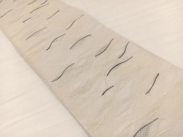 平和屋着物＊夏物　六通柄袋帯　粋紗　檜垣流線文様　金銀糸　正絹　逸品　未使用　BAAY4015hv