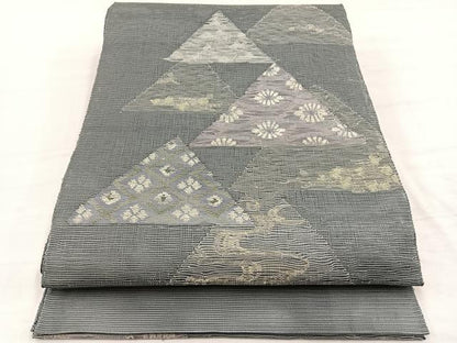 平和屋着物＊夏物　太鼓柄袋帯　すくい織　有職花文　金銀糸　正絹　逸品　BAAY4031hv