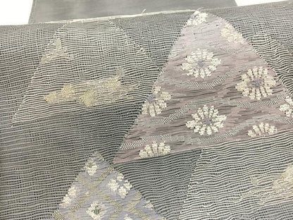 平和屋着物＊夏物　太鼓柄袋帯　すくい織　有職花文　金銀糸　正絹　逸品　BAAY4031hv