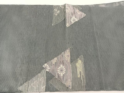 平和屋着物＊夏物　太鼓柄袋帯　すくい織　有職花文　金銀糸　正絹　逸品　BAAY4031hv