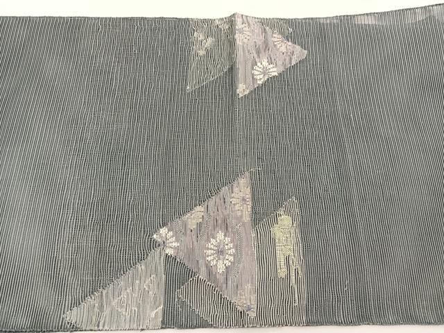 平和屋着物＊夏物　太鼓柄袋帯　すくい織　有職花文　金銀糸　正絹　逸品　BAAY4031hv