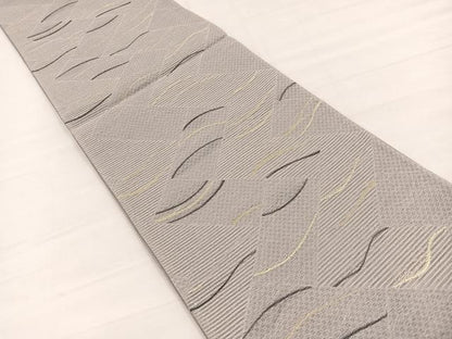 平和屋着物＊夏物　六通柄袋帯　檜垣流線文　金銀糸　正絹　逸品　BAAY4032hv